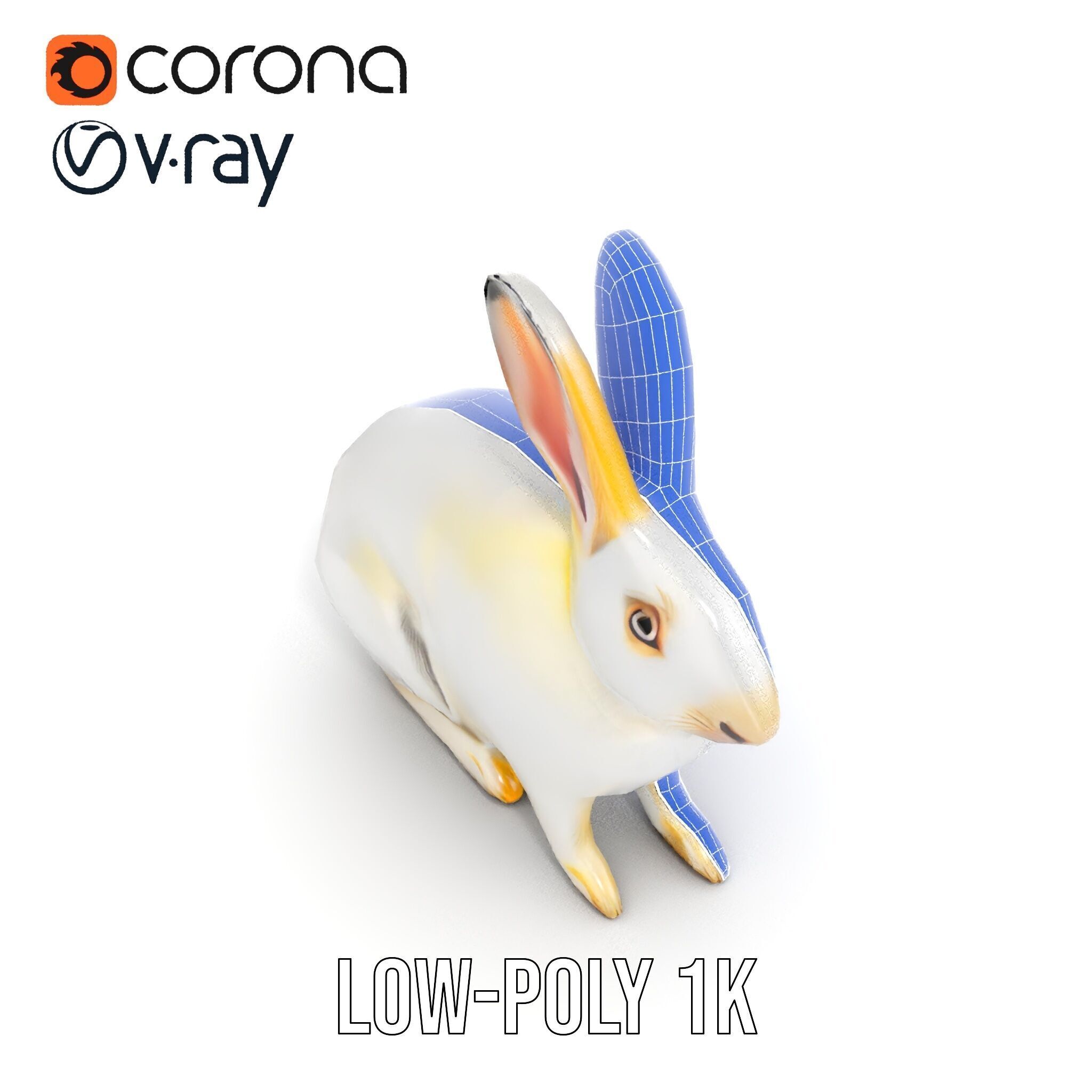 Realistic Rabbit Model Pack for D Rendering and Games Low-poly 3D model_29