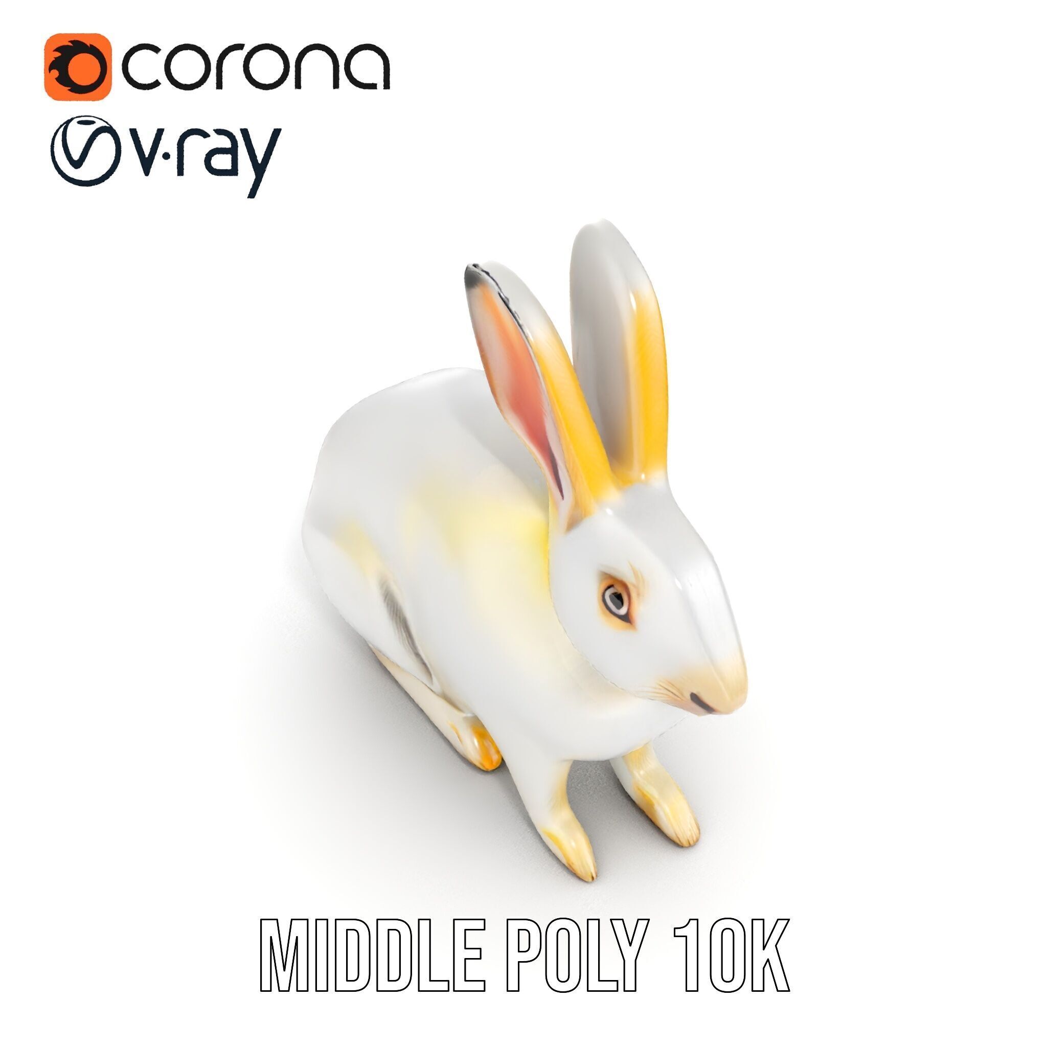 Realistic Rabbit Model Pack for D Rendering and Games Low-poly 3D model_15