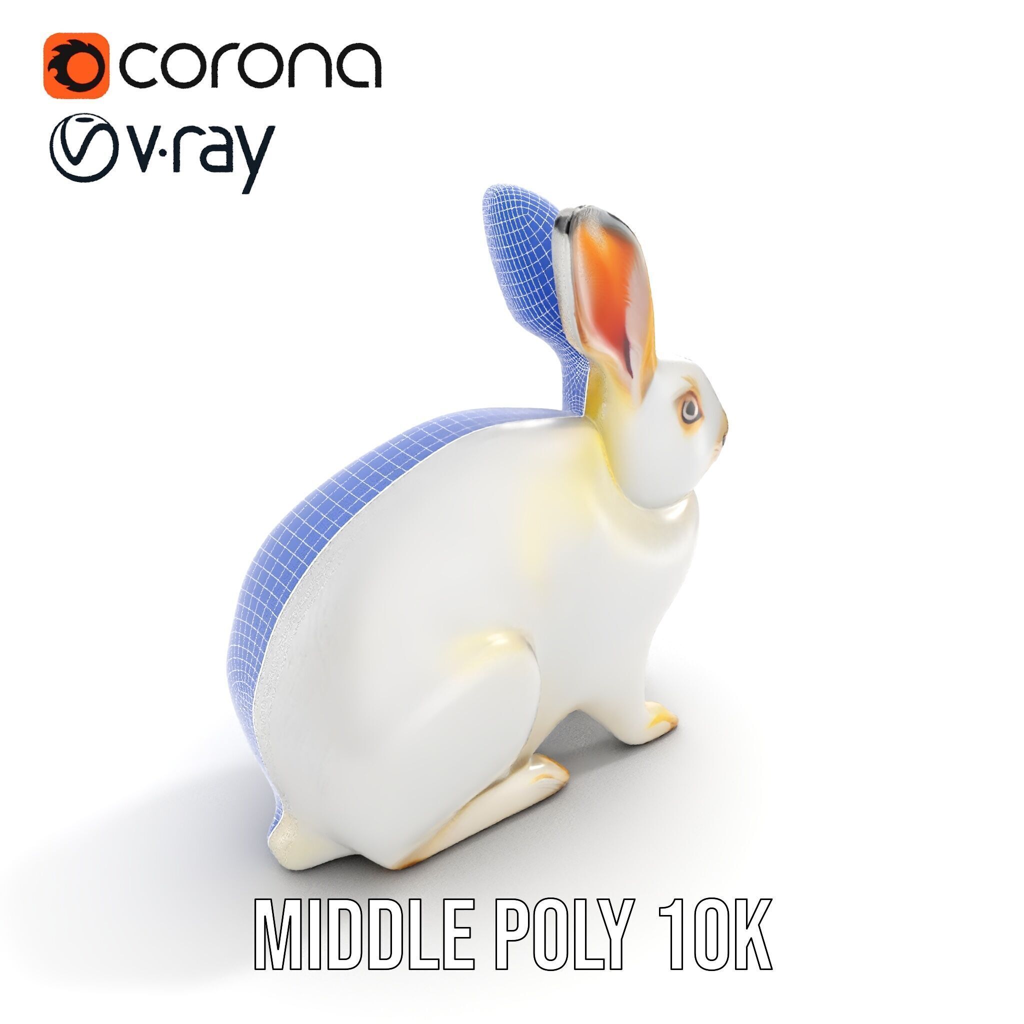 Realistic Rabbit Model Pack for D Rendering and Games Low-poly 3D model_19