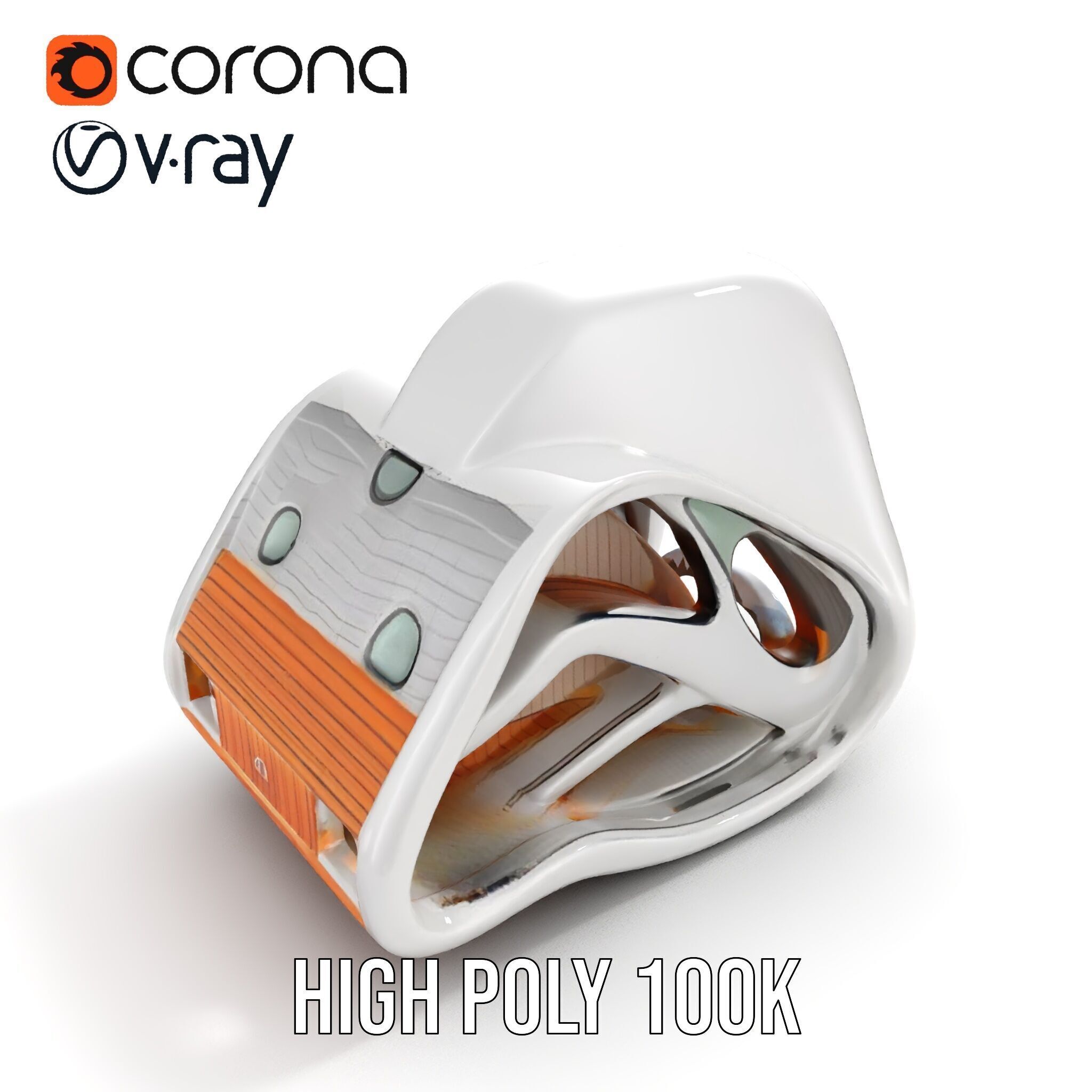 Futuristic Architectural Structure model pack Low-poly 3D model_19