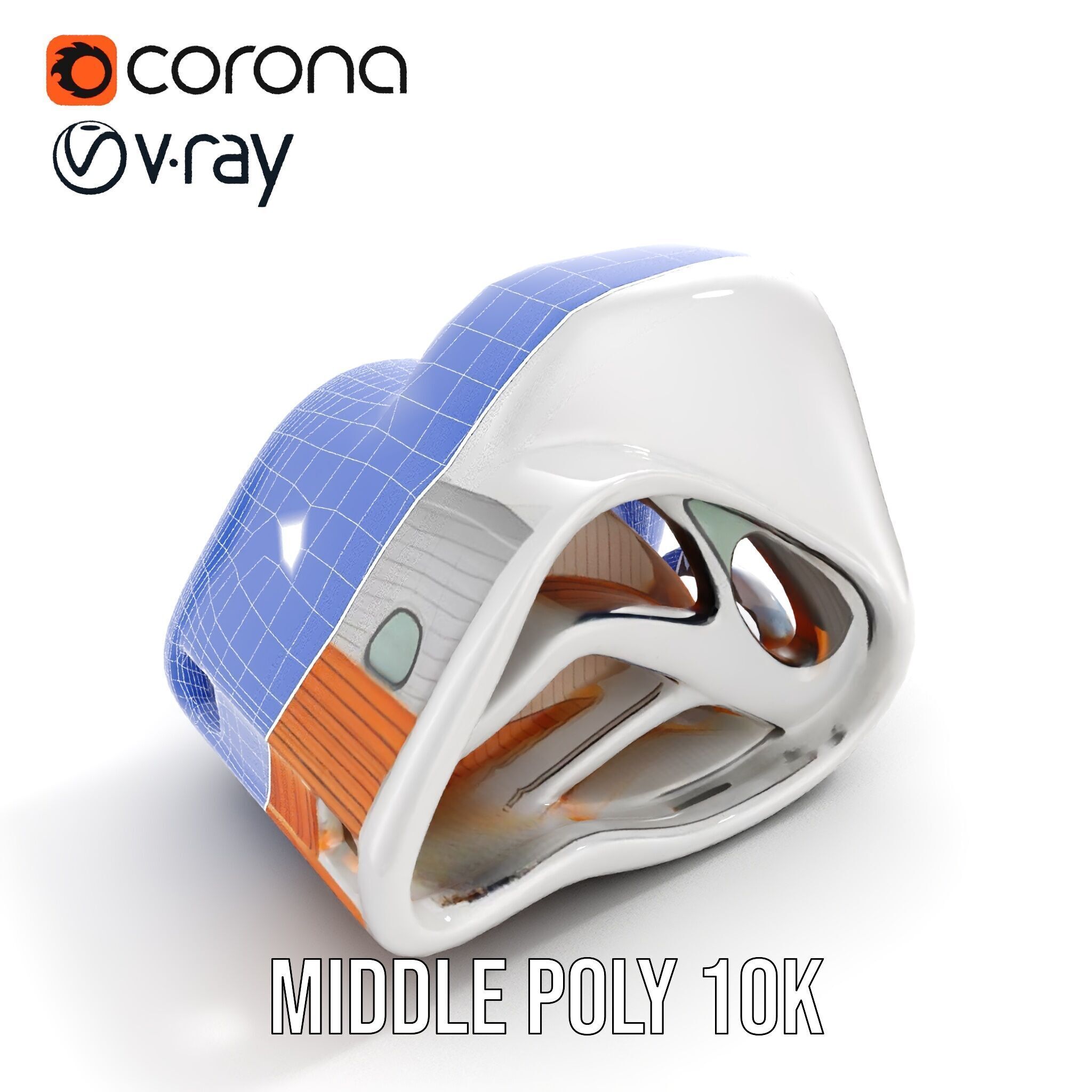 Futuristic Architectural Structure model pack Low-poly 3D model_25