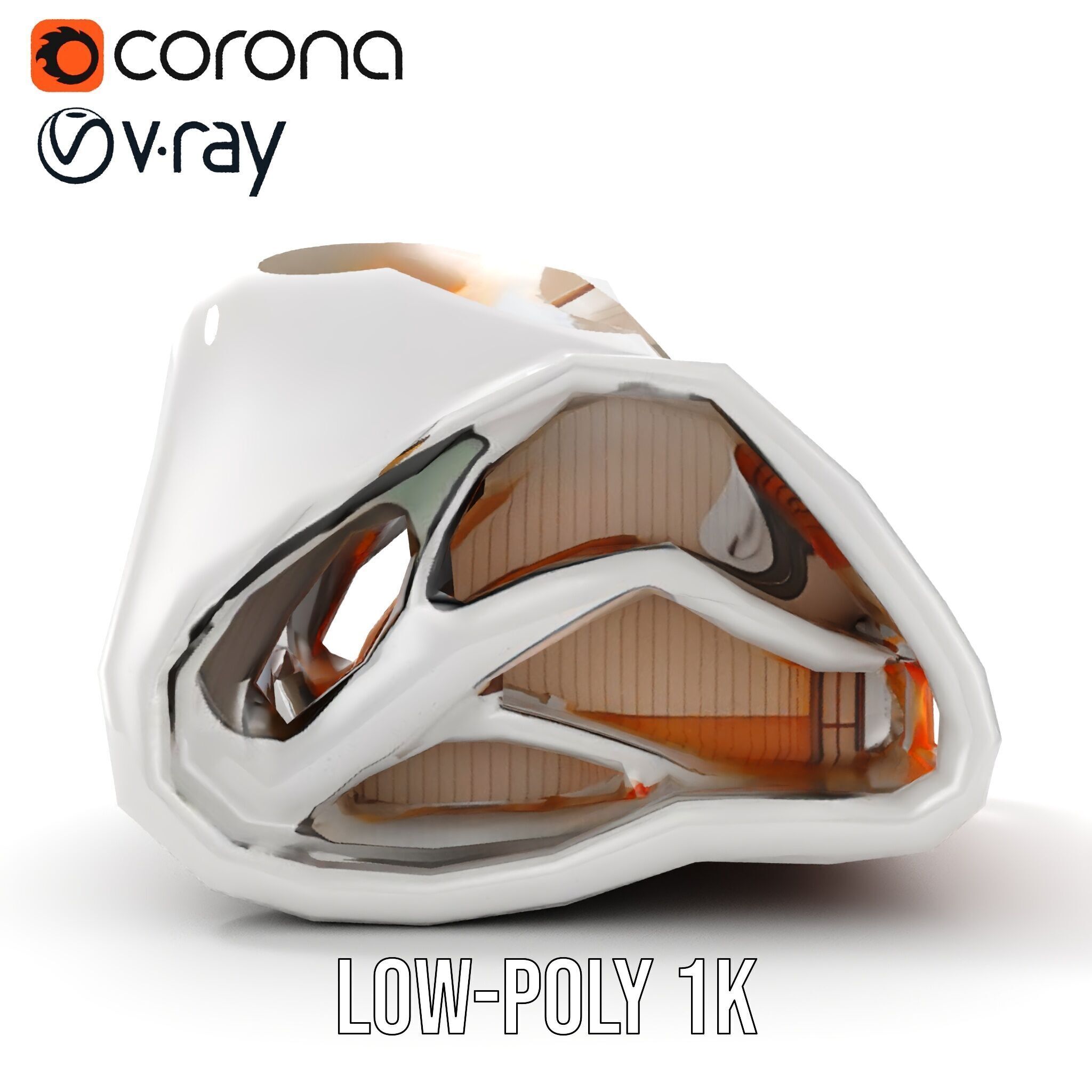 Futuristic Architectural Structure model pack Low-poly 3D model_16