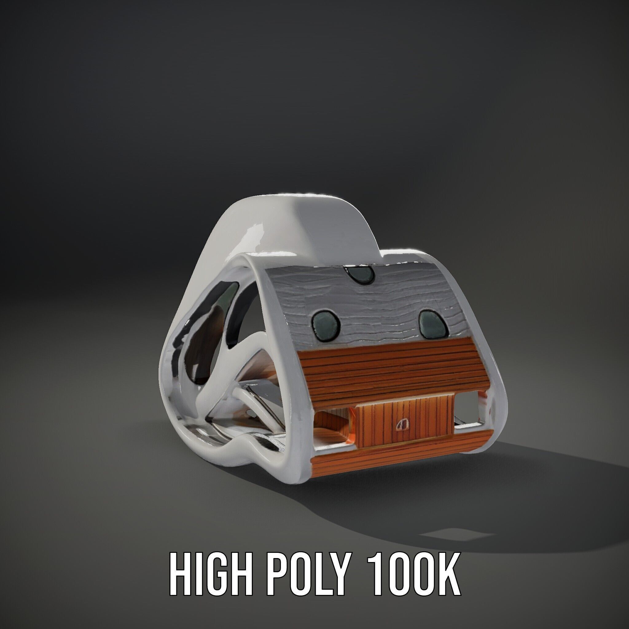 Futuristic Architectural Structure model pack Low-poly 3D model_11