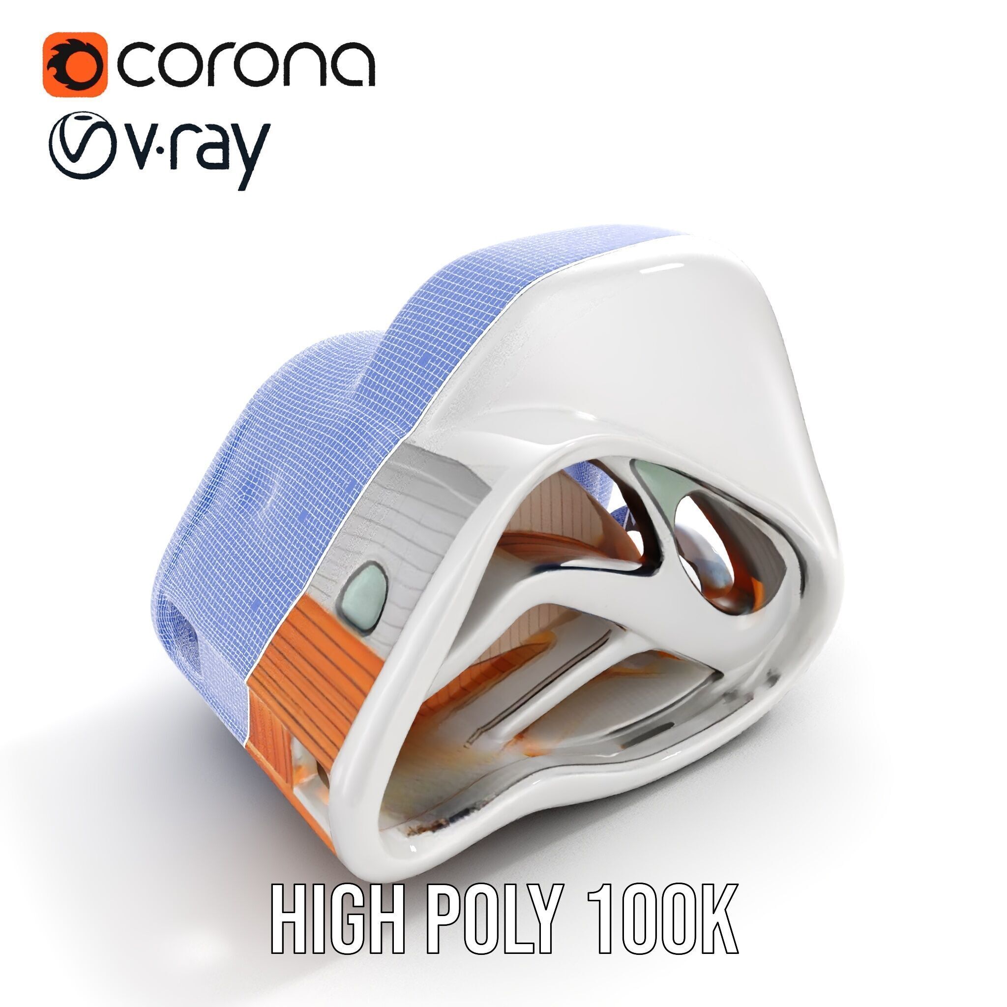 Futuristic Architectural Structure model pack Low-poly 3D model_37