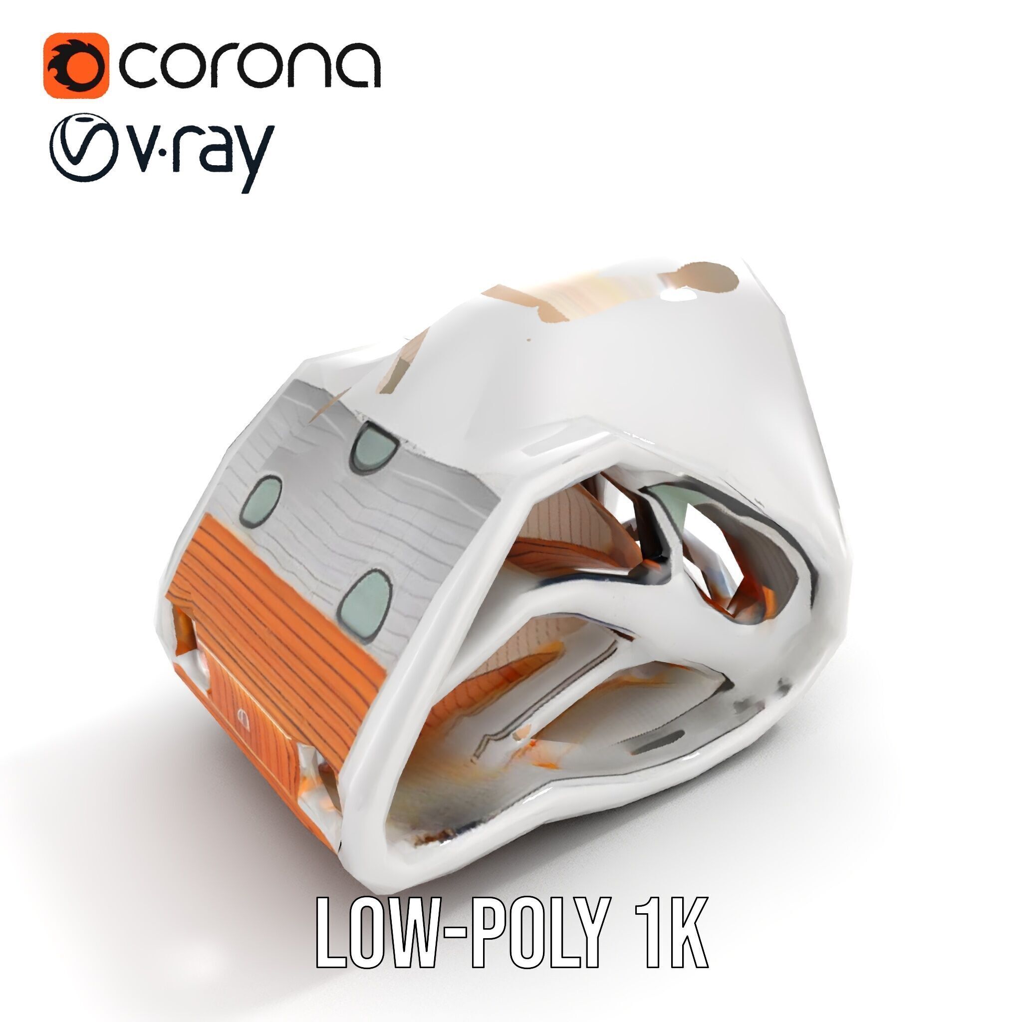 Futuristic Architectural Structure model pack Low-poly 3D model_10