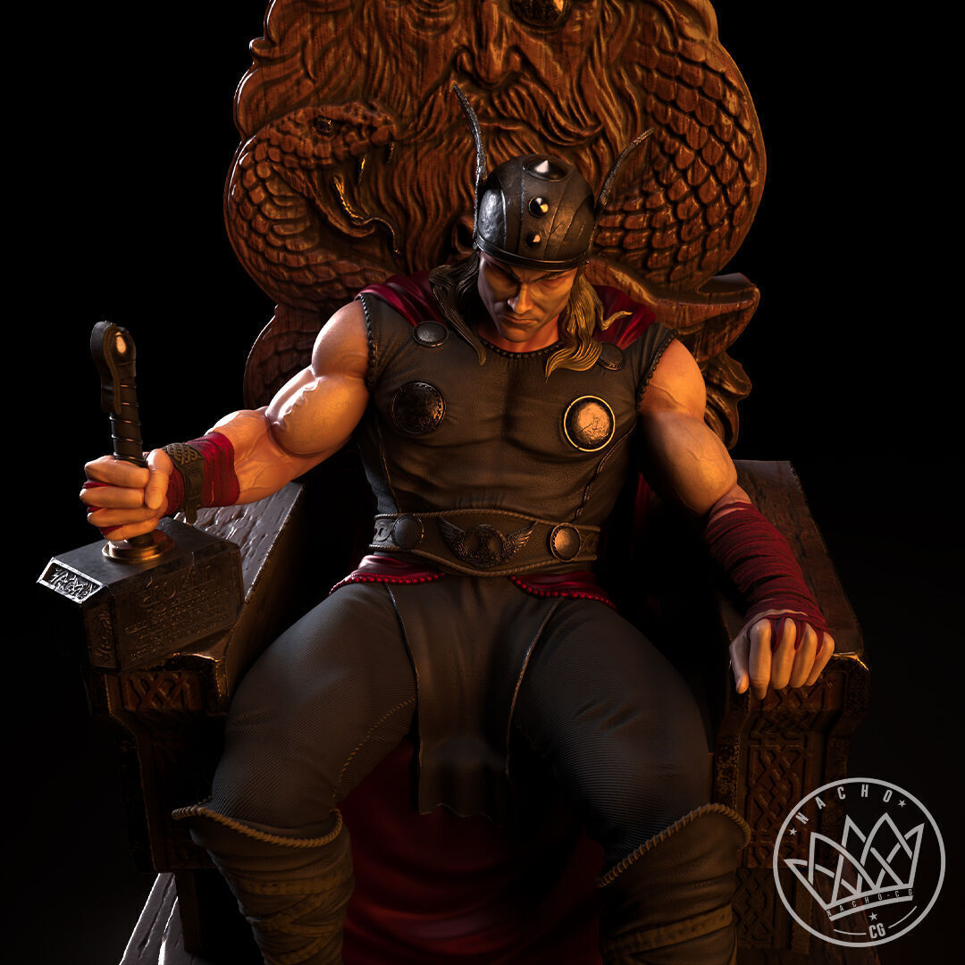 Fan Art - Thor King of Kings - Statue 3D print model_8