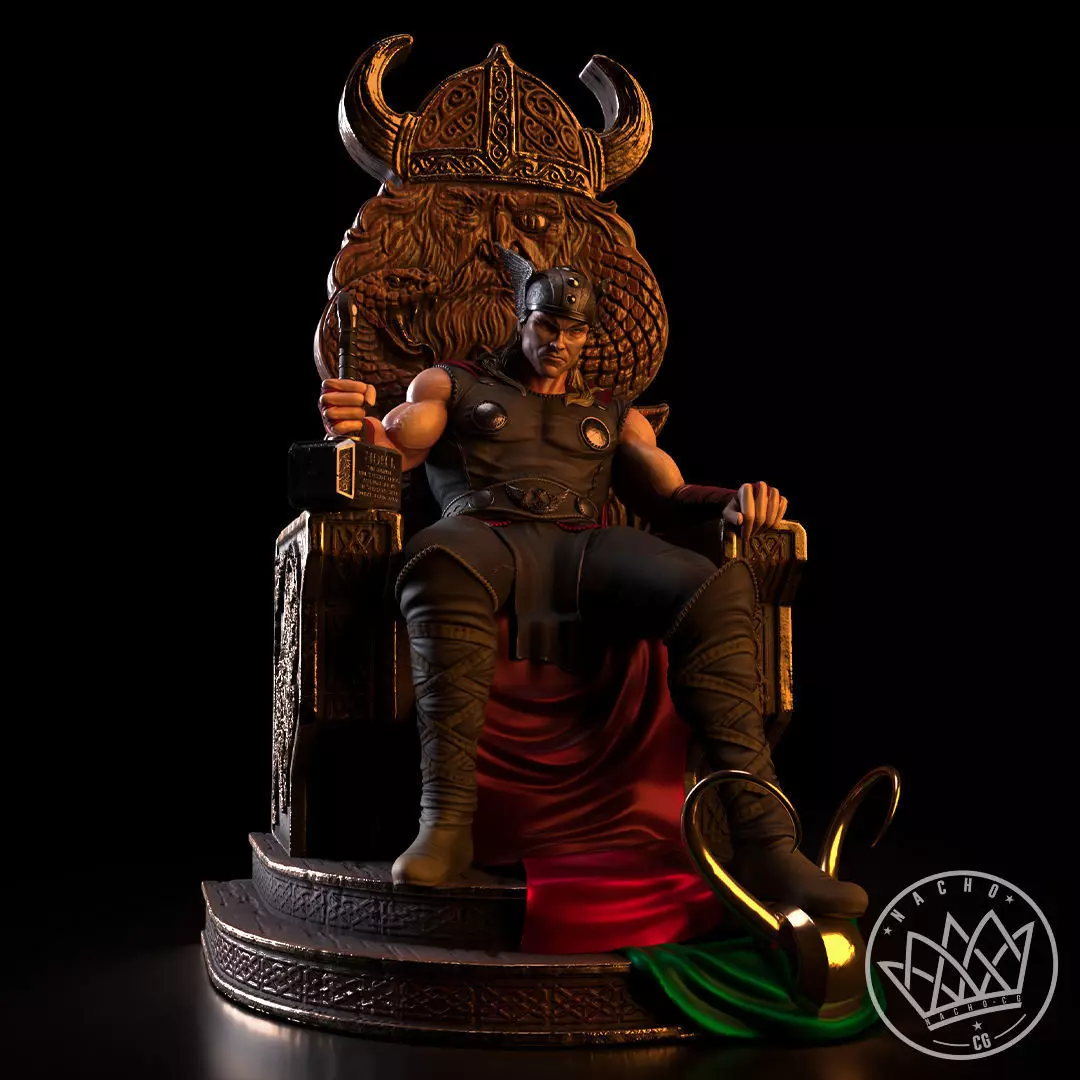 Fan Art - Thor King of Kings - Statue 3D print model_0