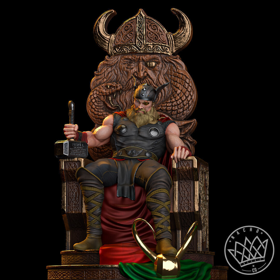 Fan Art - Thor King of Kings - Statue 3D print model_2