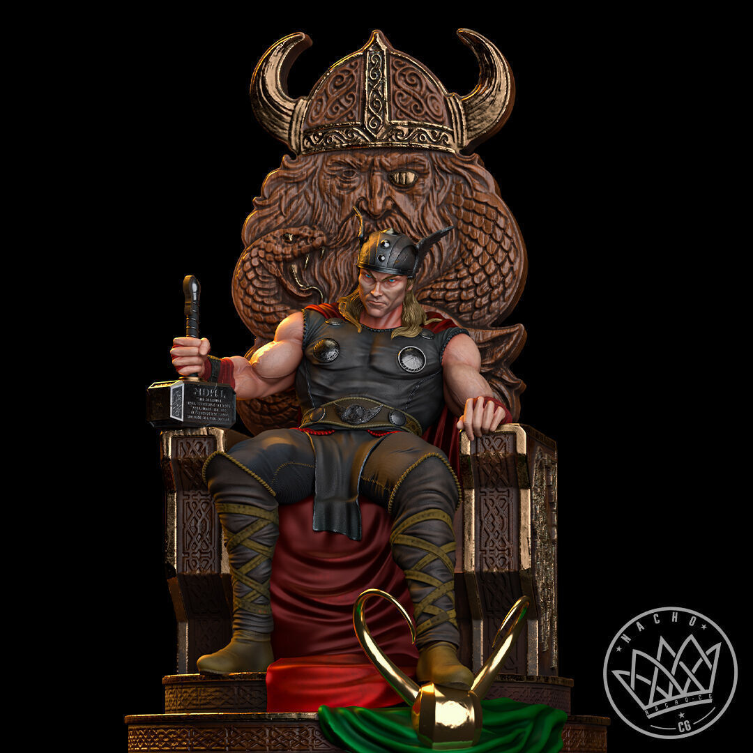 Fan Art - Thor King of Kings - Statue 3D print model_3
