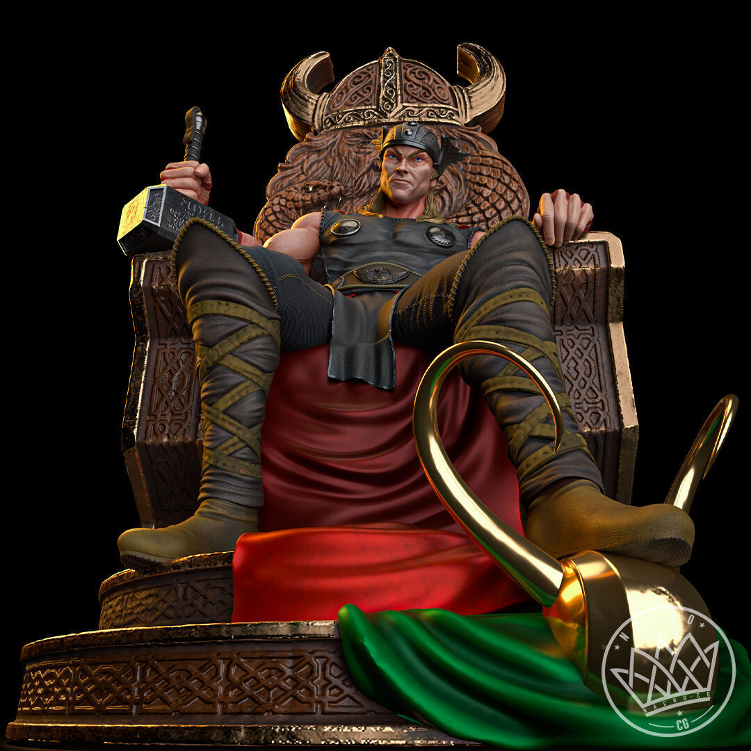 Fan Art - Thor King of Kings - Statue 3D print model_7
