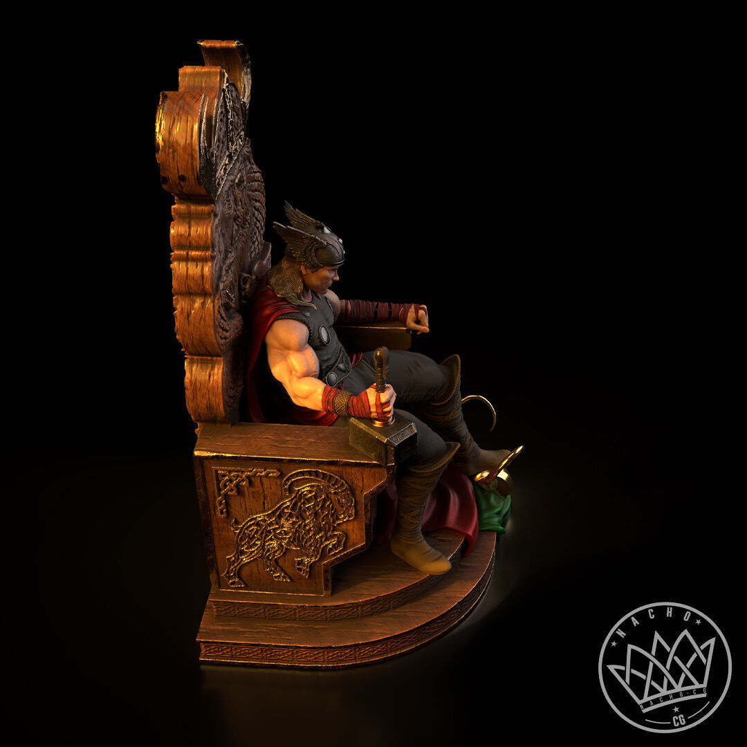 Fan Art - Thor King of Kings - Statue 3D print model_6