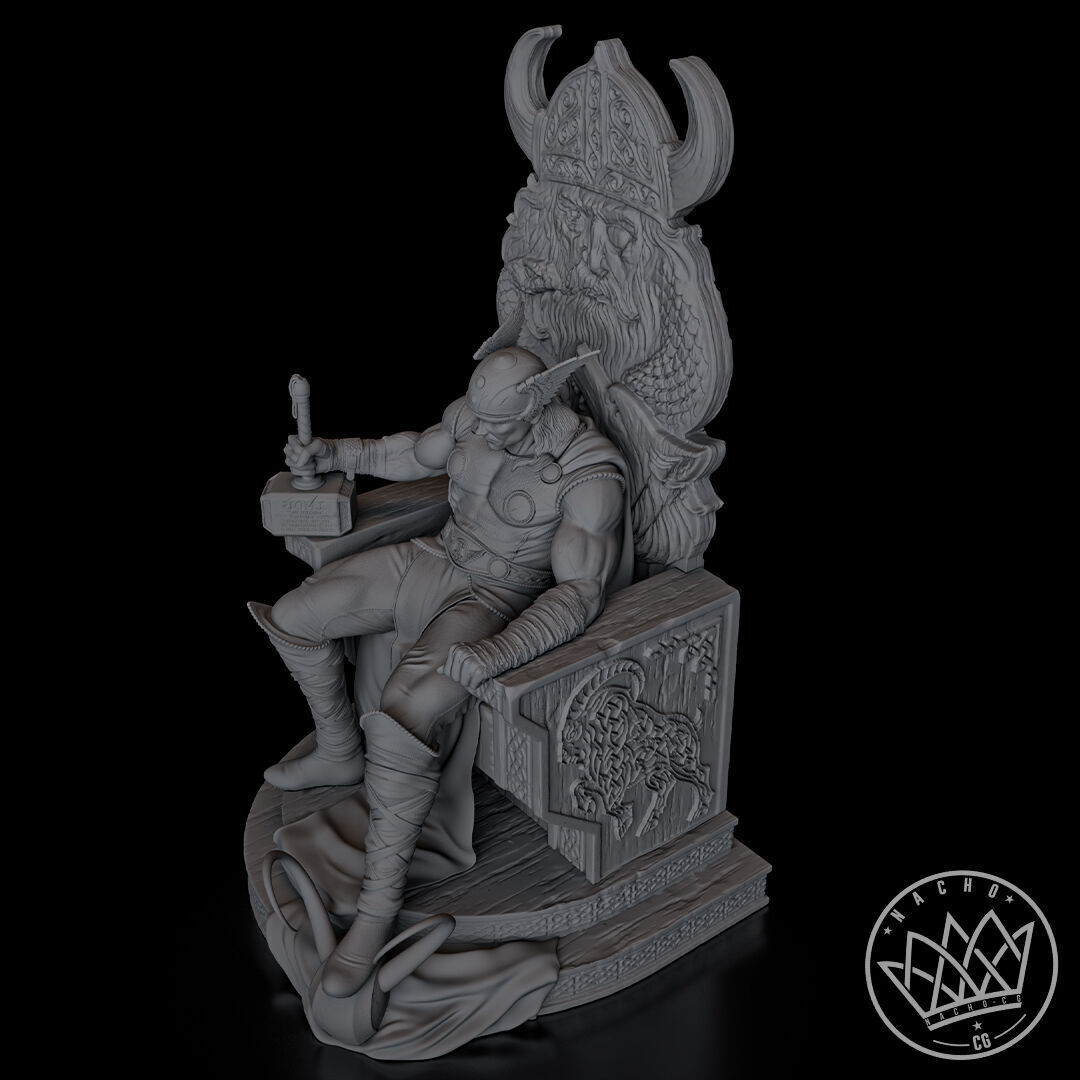Fan Art - Thor King of Kings - Statue 3D print model_16