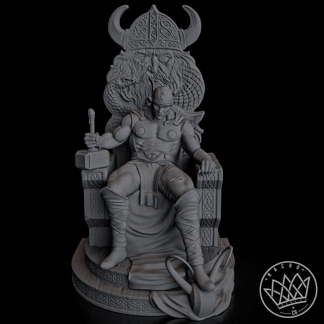 Fan Art - Thor King of Kings - Statue 3D print model_17