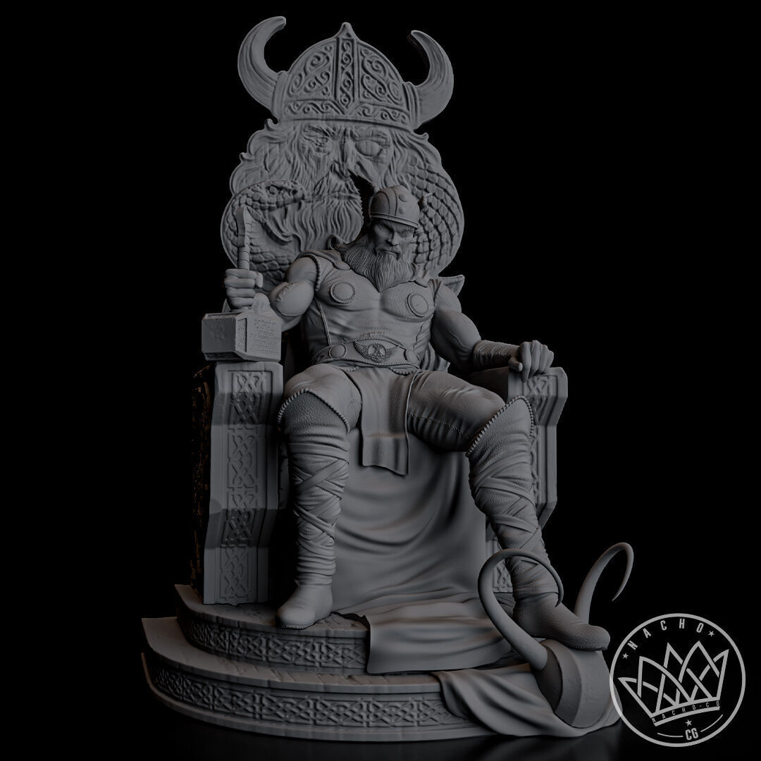 Fan Art - Thor King of Kings - Statue 3D print model_14