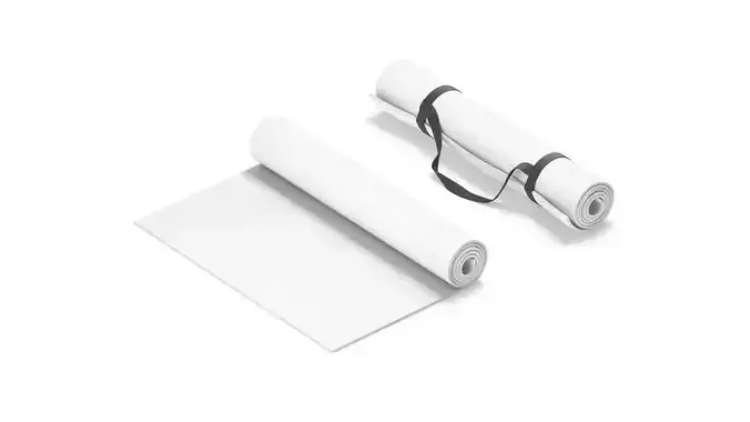 White Half Folded 2 Types Yoga Mat - for meditation and tourism