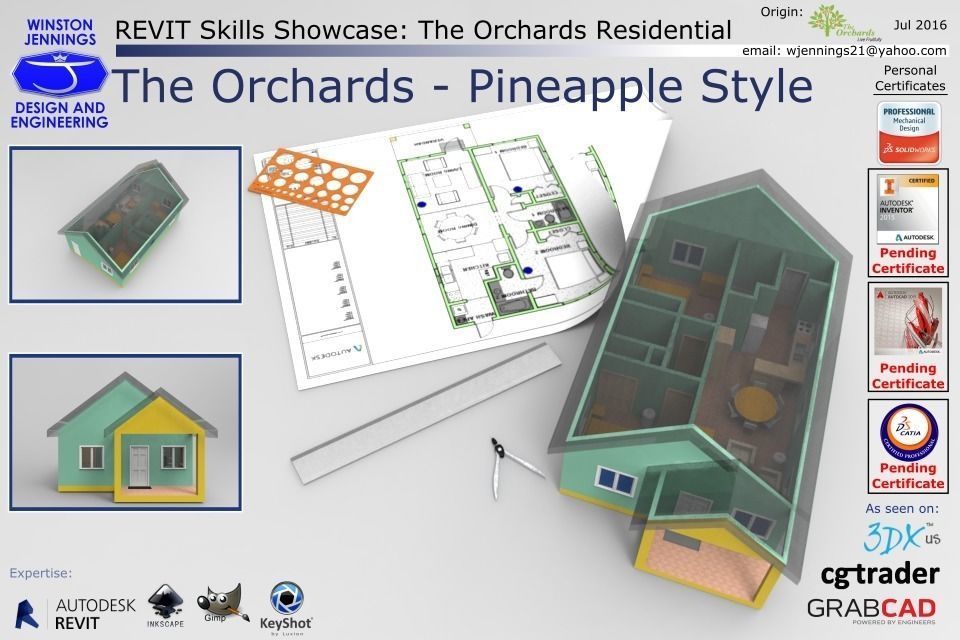 Revit Skills Showcase The Orchards Pineapple Style Free 3D model