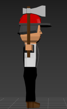 Lumberjack Low-poly 3D model_4