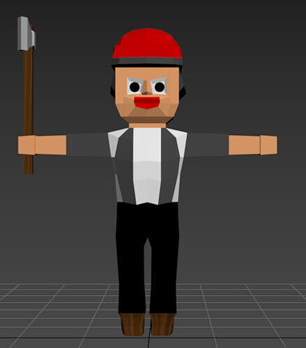 Lumberjack Low-poly 3D model