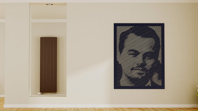 Halftone wall sticker Leonardo DiCaprio 01 3D print model