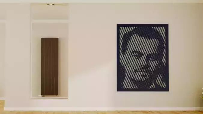 Halftone wall sticker Leonardo DiCaprio 01 3D print model
