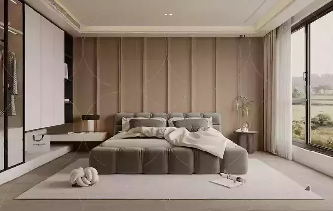 3DS MAX WABI SABI STYLE 3D BEDROOM 0029