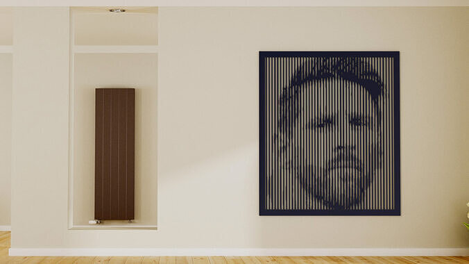 Halftone wall sticker Lionel Messi 3D print model