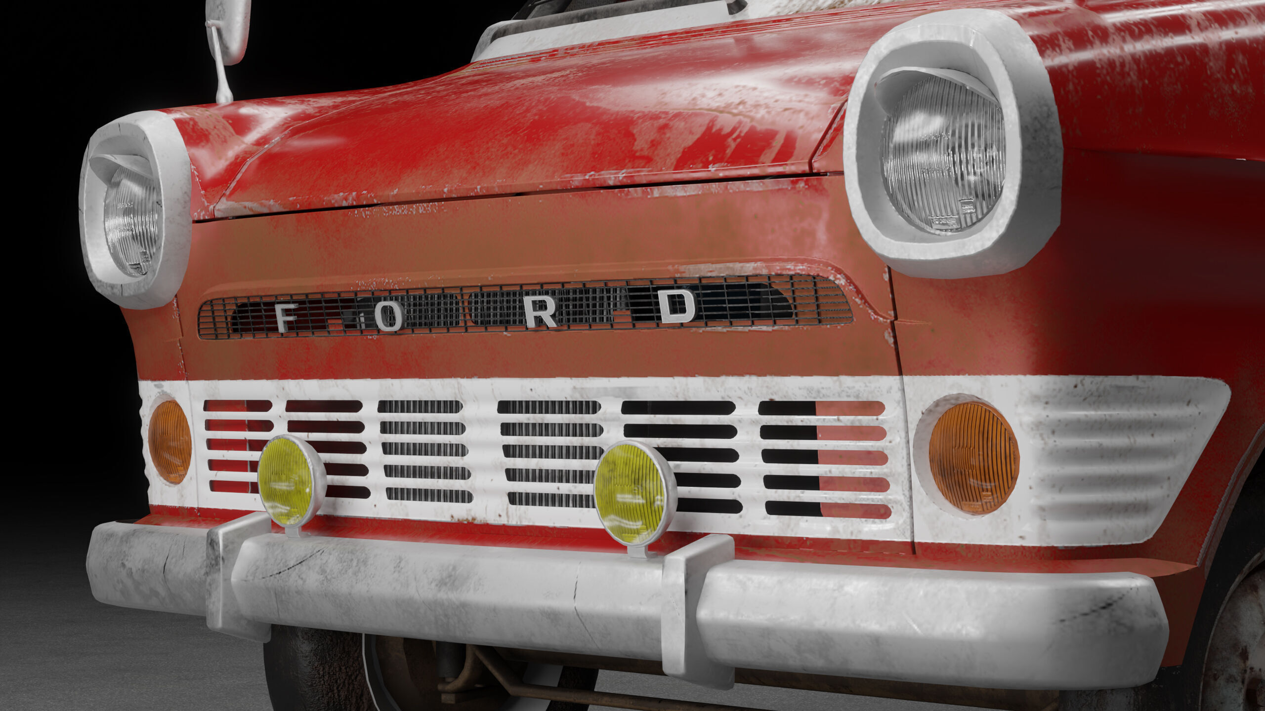 Ford Transit Mk1 Minibus Low-poly 3D model_3