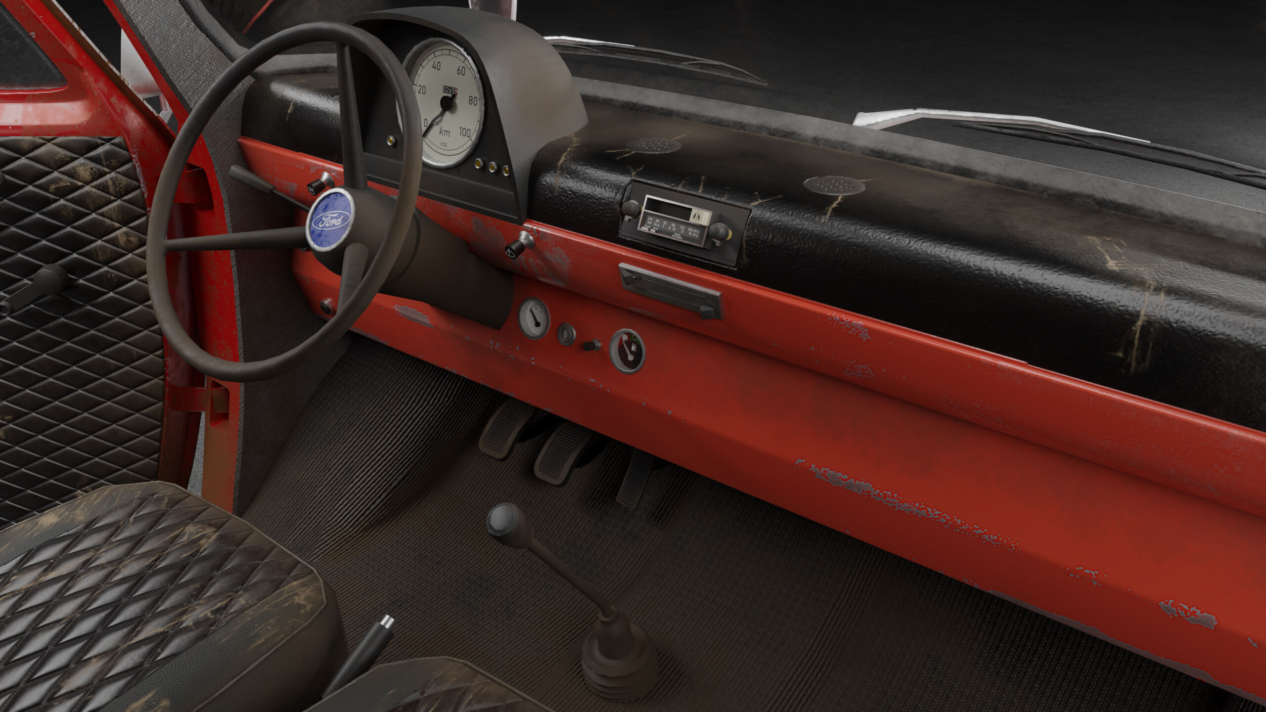 Ford Transit Mk1 Minibus Low-poly 3D model_9