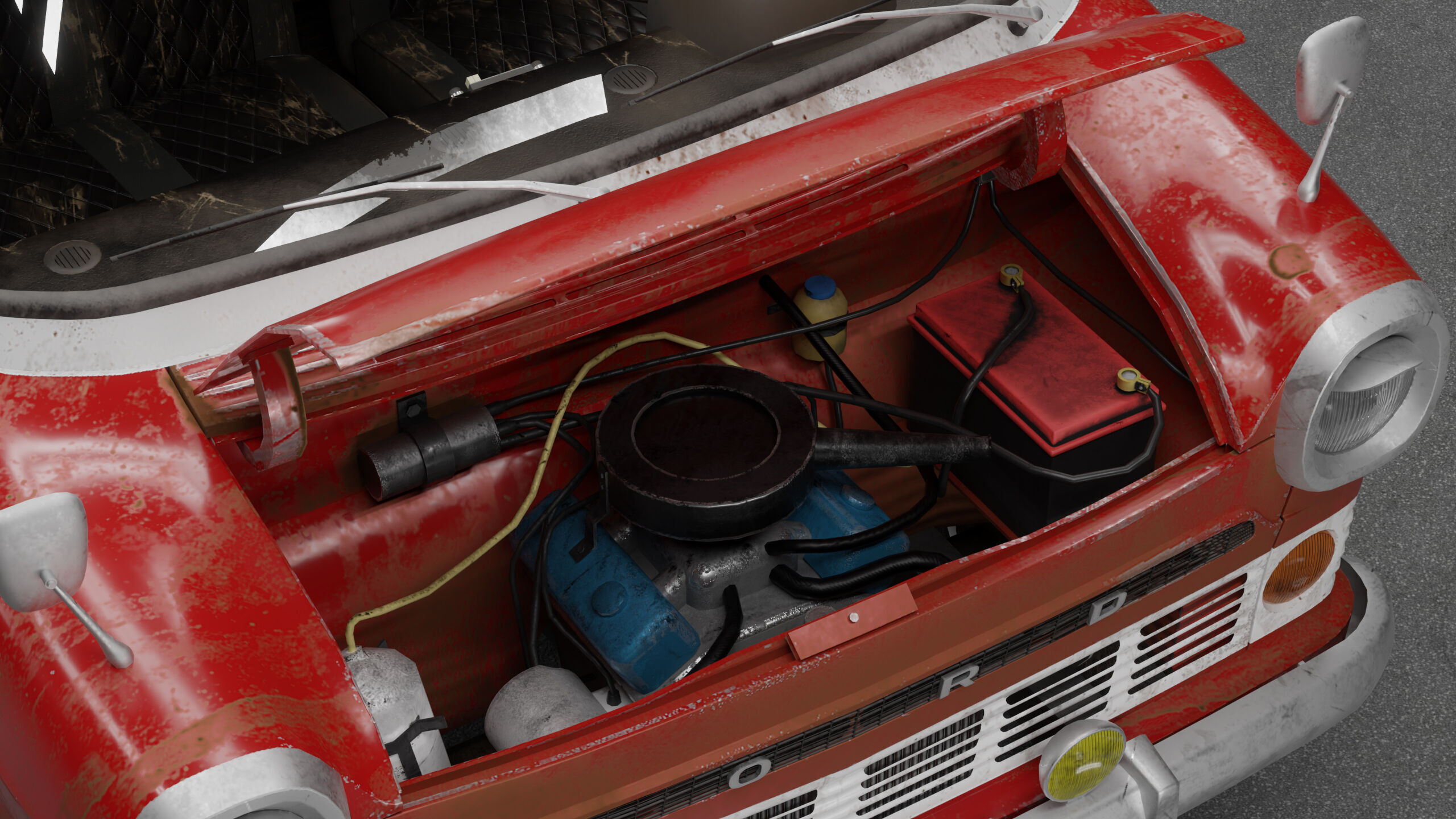 Ford Transit Mk1 Minibus Low-poly 3D model_6