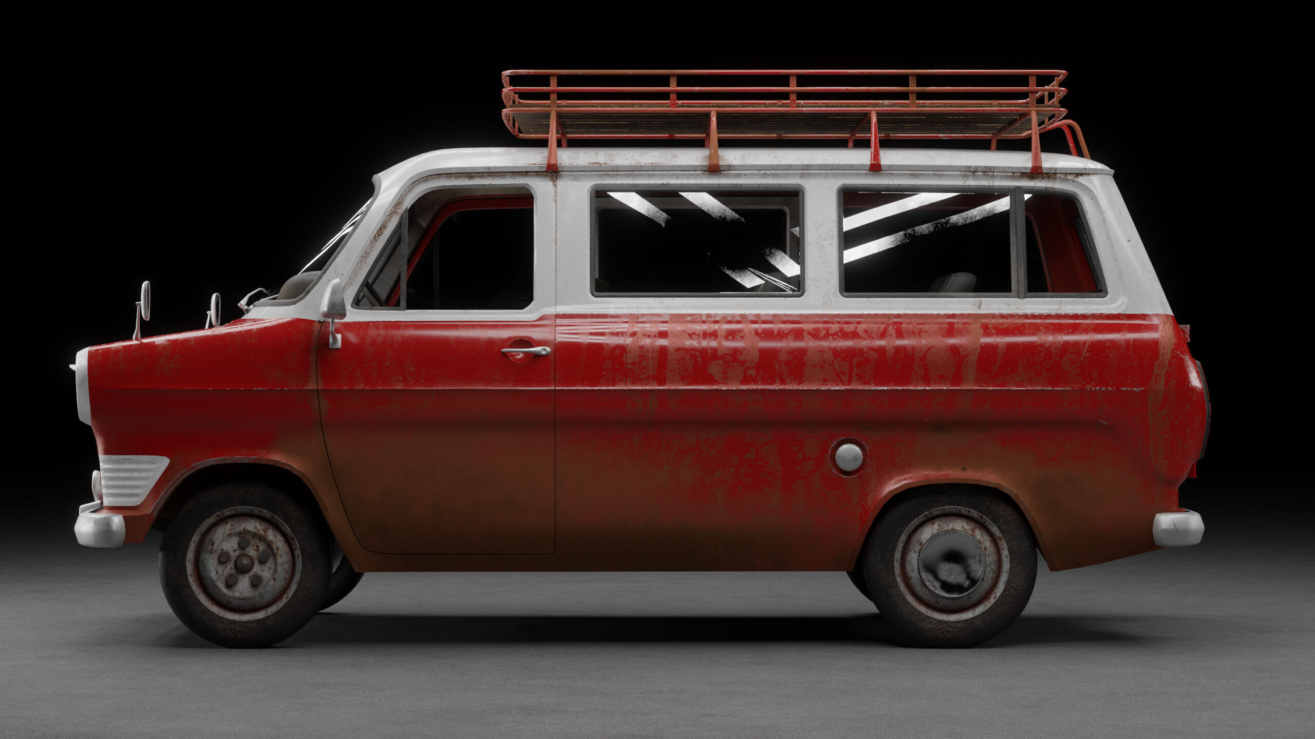 Ford Transit Mk1 Minibus Low-poly 3D model_1