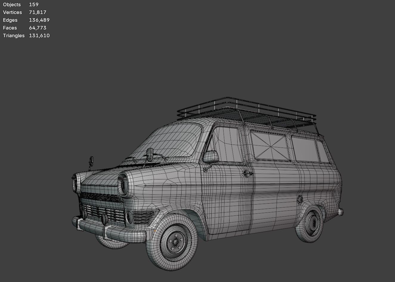 Ford Transit Mk1 Minibus Low-poly 3D model_11