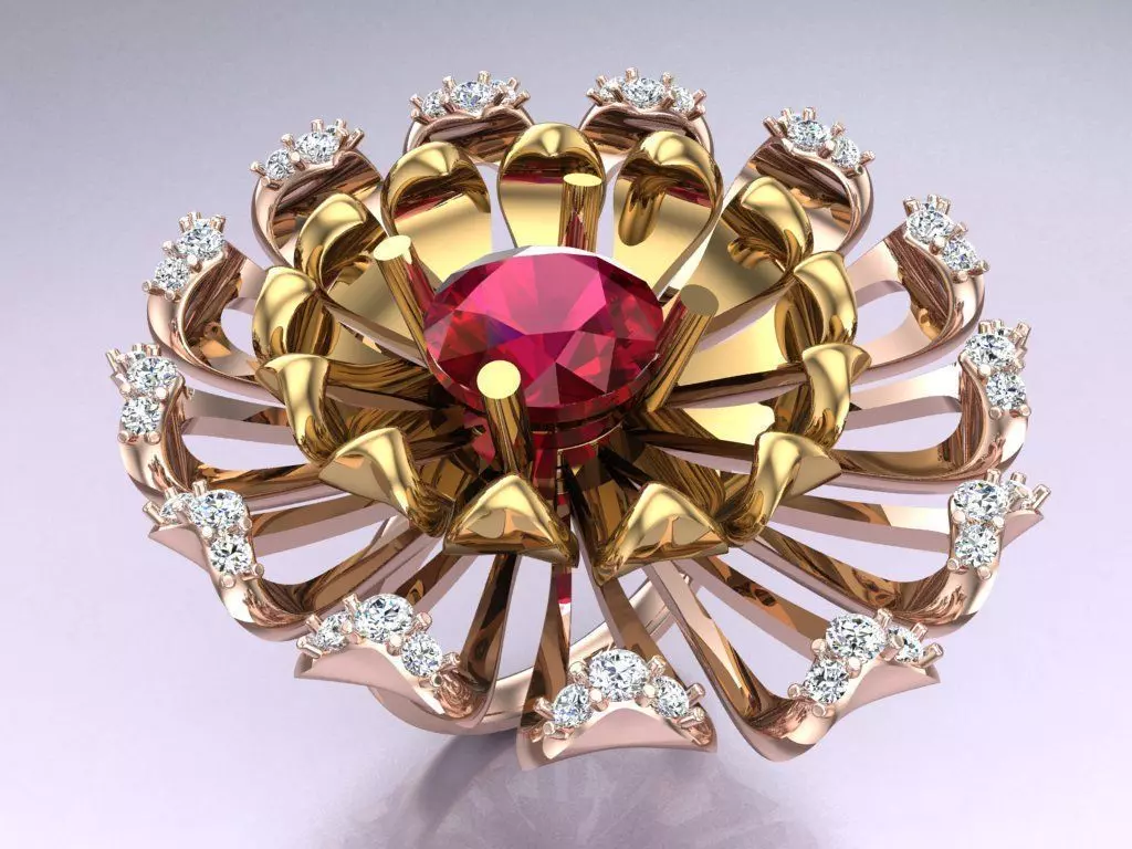 Flower Rings - Womens Ring - N822911 3D print model