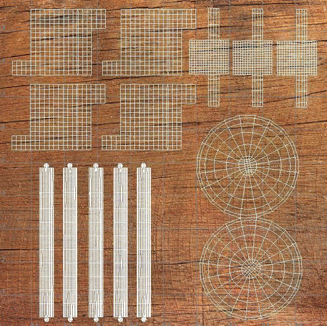 Wooden Chair Low-poly 3D model_9