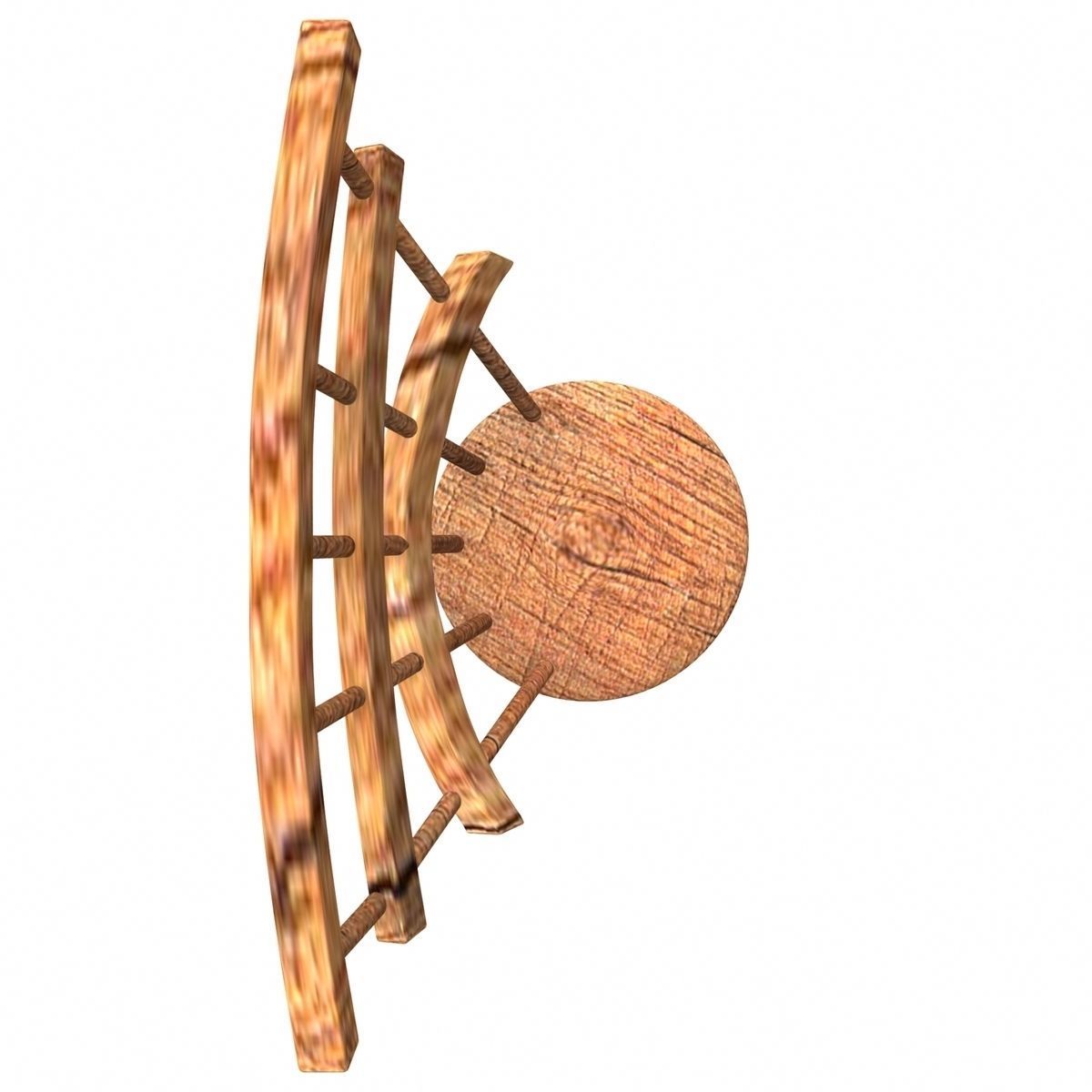 Wooden Chair Low-poly 3D model_5