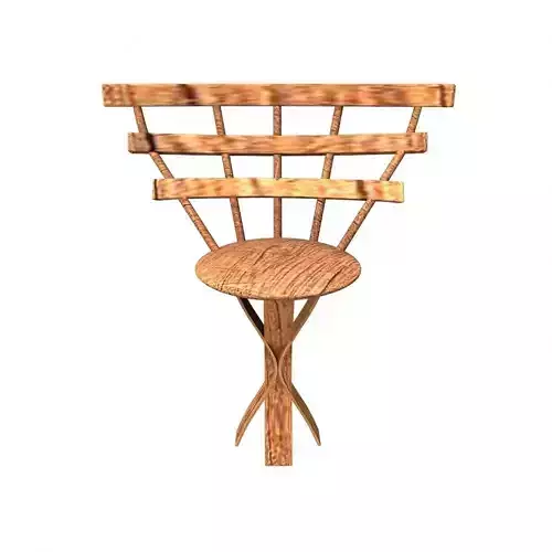 Wooden Chair Low-poly 3D model