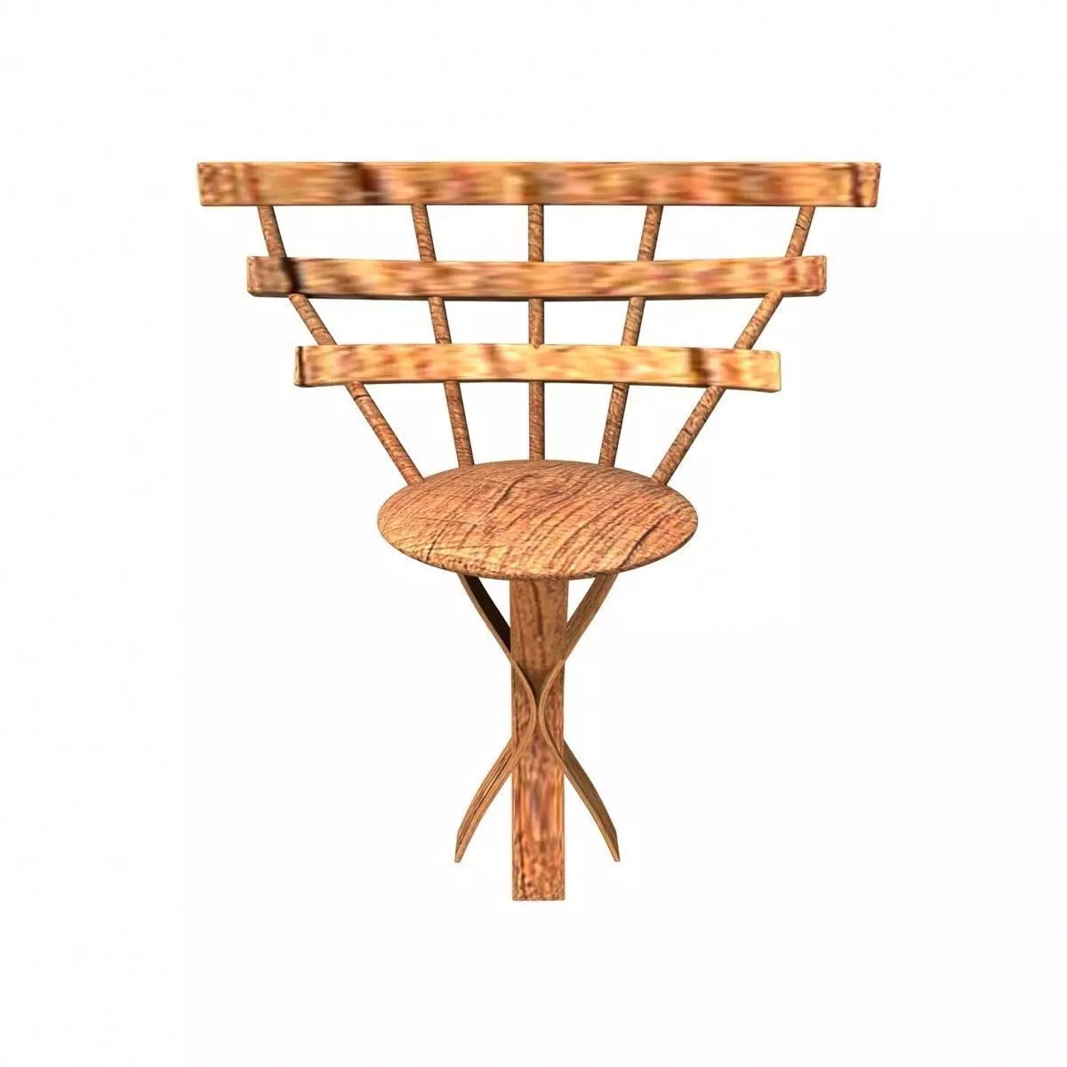 Wooden Chair Low-poly 3D model_0
