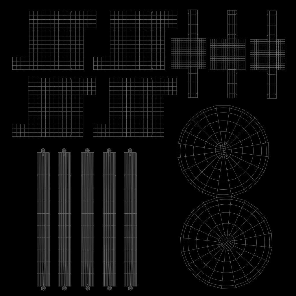 Wooden Chair Low-poly 3D model_10