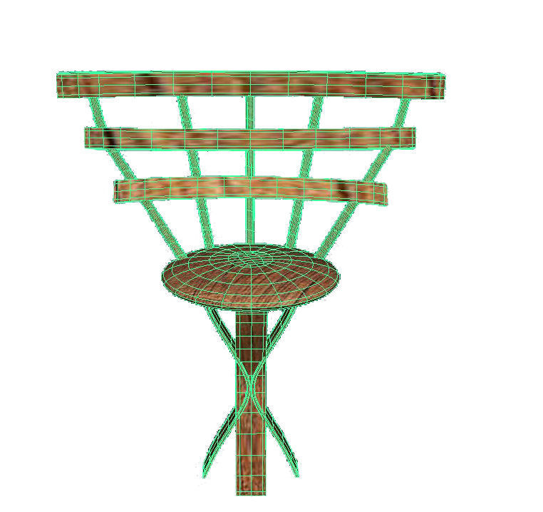 Wooden Chair Low-poly 3D model_7