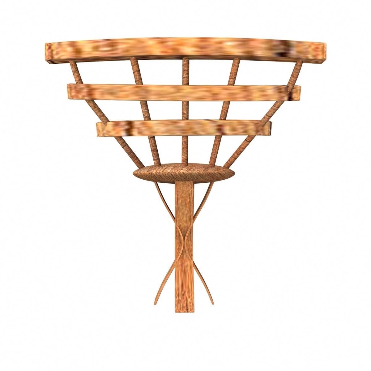 Wooden Chair Low-poly 3D model_1