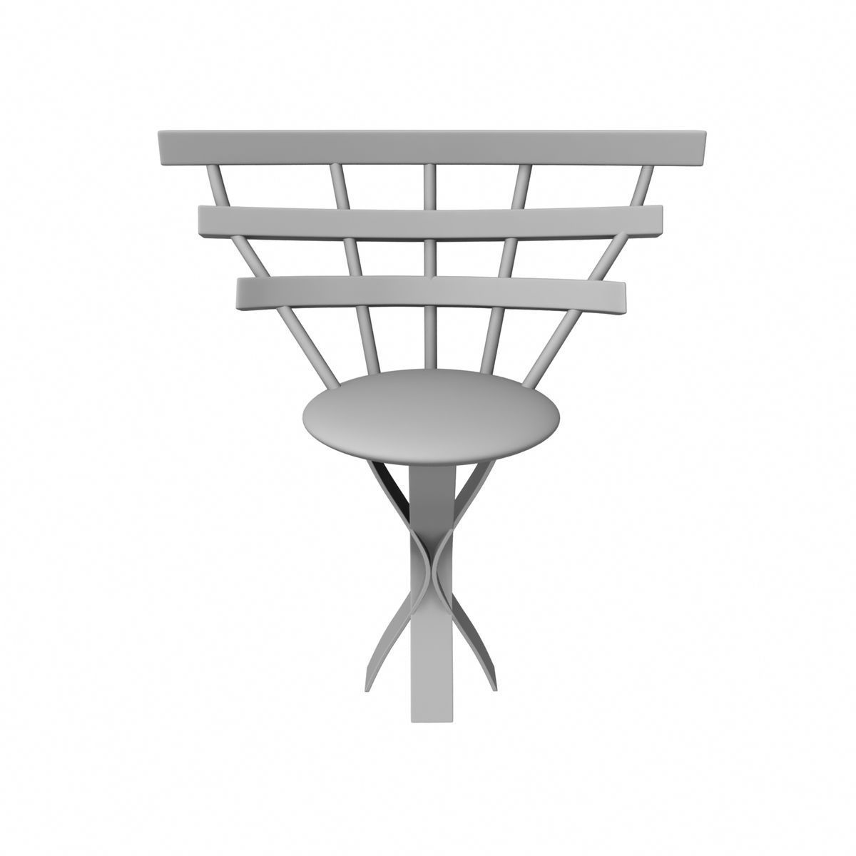 Wooden Chair Low-poly 3D model_8