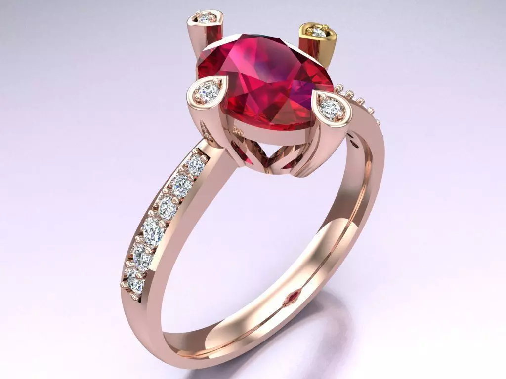 Oval stone ring - Womens Rings - N822238 3D print model
