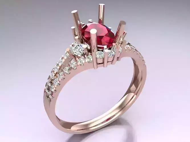 Oval stone ring - Womens  Rings - N822331