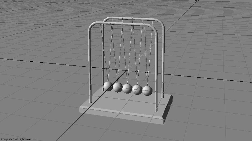 Toys - Newtons Cradle 3D model_4