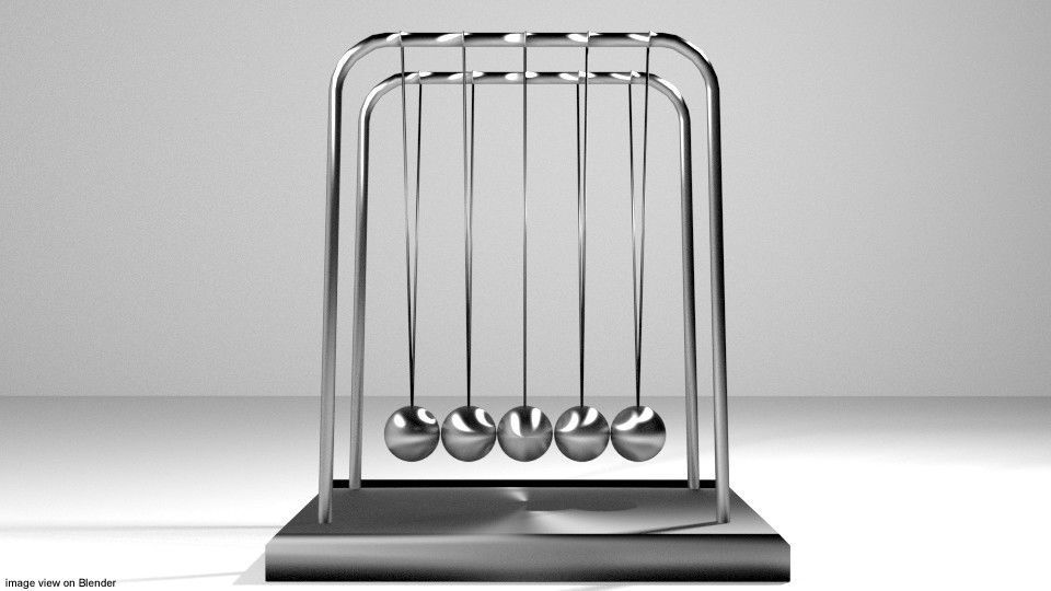 Toys - Newtons Cradle 3D model_1