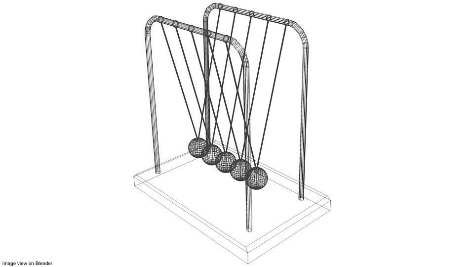 Toys - Newtons Cradle 3D model_3