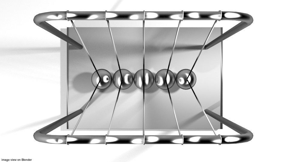 Toys - Newtons Cradle 3D model_2