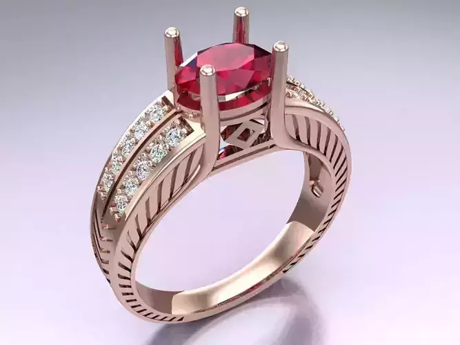 Oval stone ring - Womens  Rings - N832947