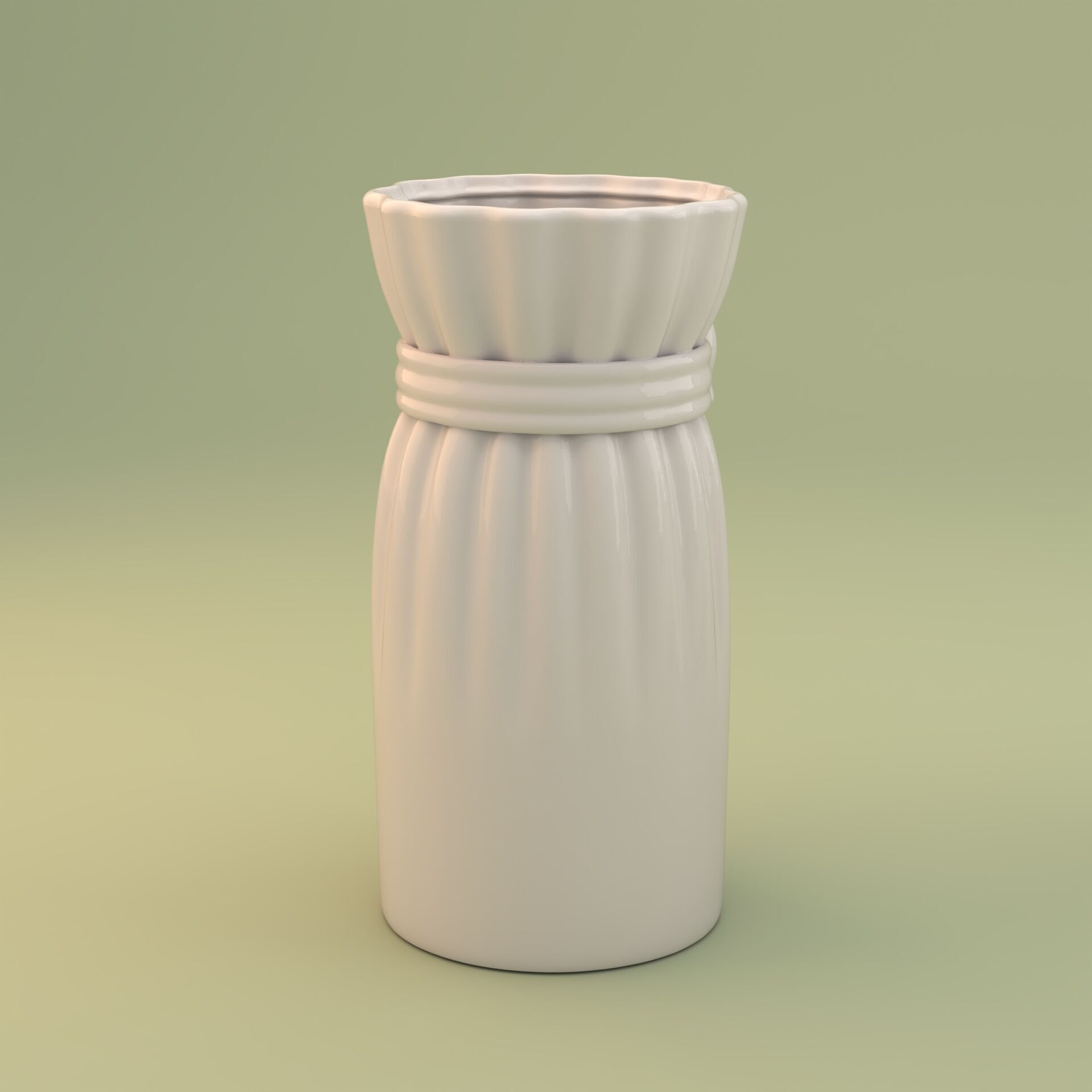 Elegant Ribbon Vase - 3D Printable Gift Bag Style Pot 3D print model_3