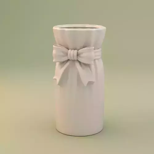 Elegant Ribbon Vase - 3D Printable Gift Bag Style Pot 3D print model