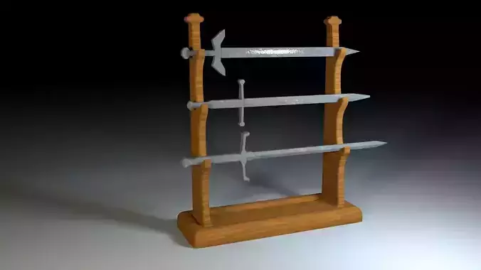 Weapon stand with 3 swords